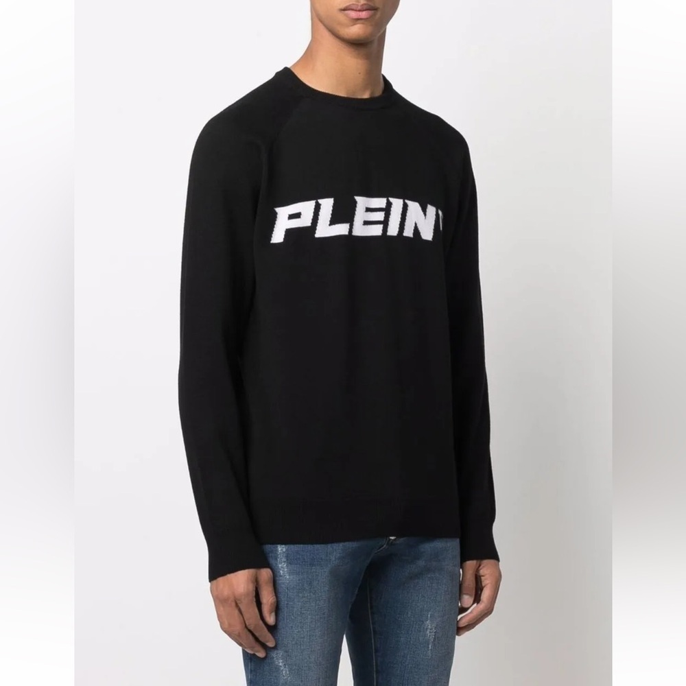 Philipp Pleinlogo-print crew neck jumper